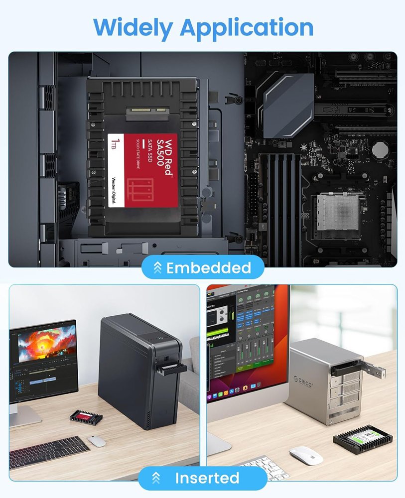 ORICO tray 3.5" για 2.5" HDD/SSD 1125SS-V1, 6Gbps, μαύρο - Image 4