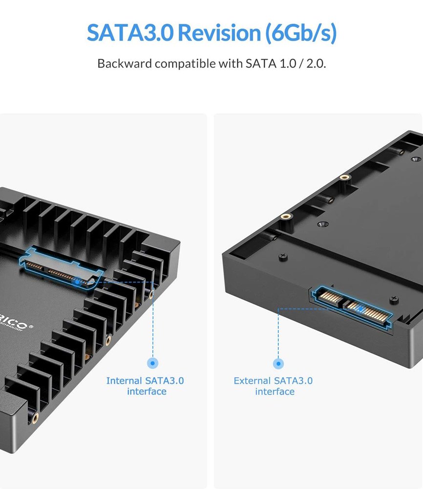 ORICO tray 3.5" για 2.5" HDD/SSD 1125SS-V1, 6Gbps, μαύρο - Image 5