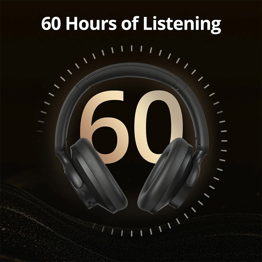 TRONSMART headphones Sounfii Q20S, ασύρματα & ενσύρματα, Hybrid ANC, Φ40mm, 500mAh, μαύρα - Image 6