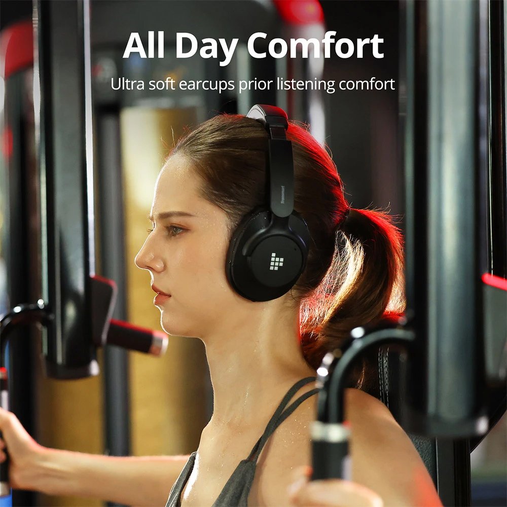 TRONSMART headphones Sounfii Q20S, ασύρματα & ενσύρματα, Hybrid ANC, Φ40mm, 500mAh, μαύρα - Image 8