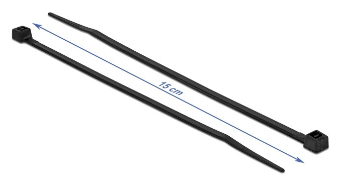 DELOCK Δεματικά καλωδίων 19187, 150x3.6mm, μαύρα, 100τμχ - Image 3