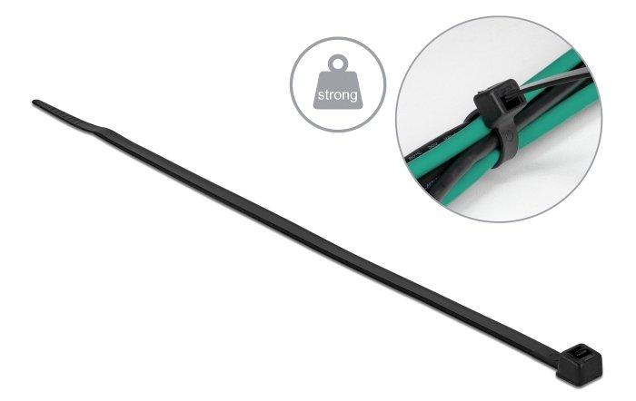 DELOCK Δεματικά καλωδίων 19559, 200x4.8mm, μαύρα, 100τμχ