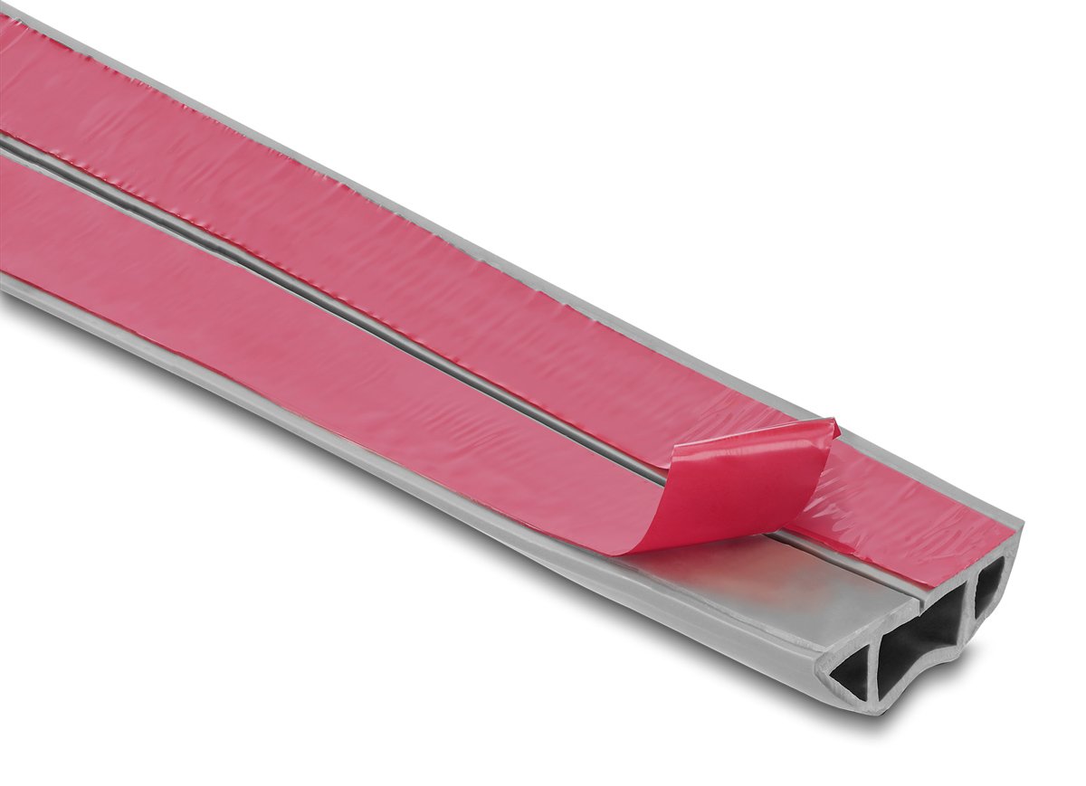 DELOCK κανάλι καλωδίων 20767 με αυτοκόλλητο, εύκαμπτο PVC, 50x14mm, 2m, γκρι - Image 3