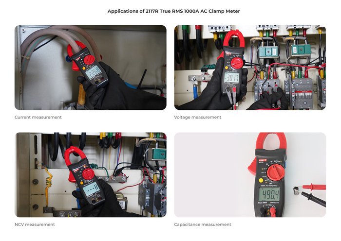 UNI-T ψηφιακή αμπεροτσιμπίδα 2117R, 1000A AC, NCV, True RMS - Image 2