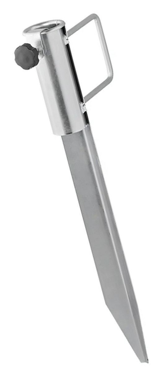 PROPLUS βάση ομπρέλας παραλίας 360816 για κοντάρι διαμέτρου 31-35mm, μεταλλική, ασημί