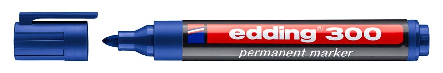EDDING ανεξίτηλος μαρκαδόρος 300, 1.5-3mm, επαναγεμιζόμενος, μπλε