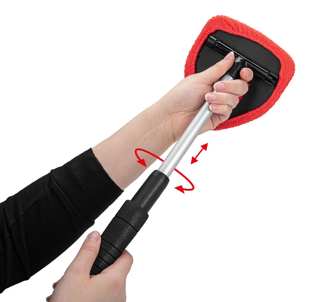 HEYNER βούρτσα με πανί μικροϊνών 407630, πτυσσόμενη έως 50cm, μαύρη/κόκκινη - Image 3