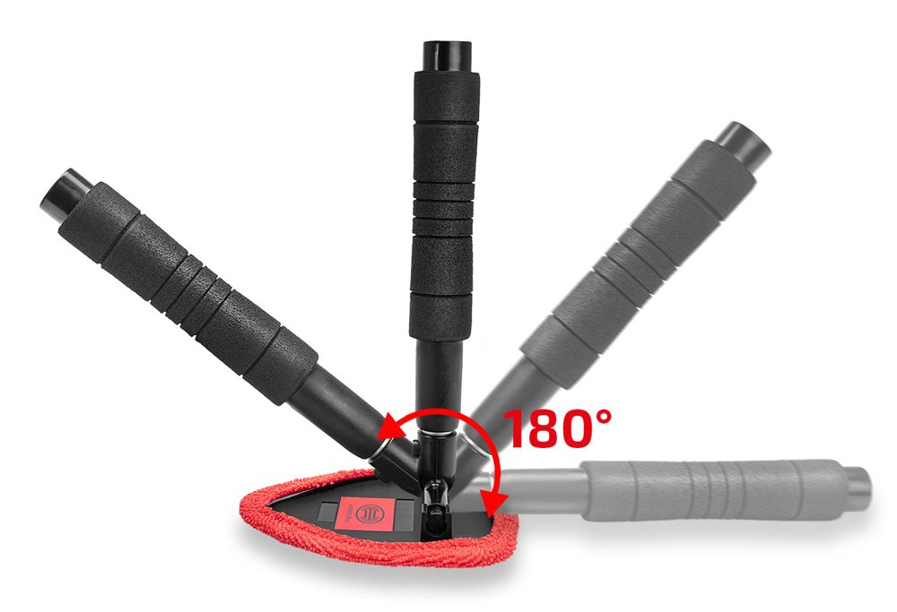 HEYNER βούρτσα με πανί μικροϊνών 407630, πτυσσόμενη έως 50cm, μαύρη/κόκκινη - Image 4