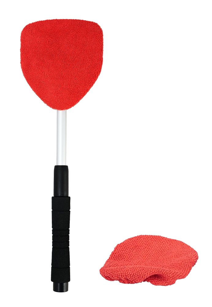 HEYNER βούρτσα με πανί μικροϊνών 407630, πτυσσόμενη έως 50cm, μαύρη/κόκκινη