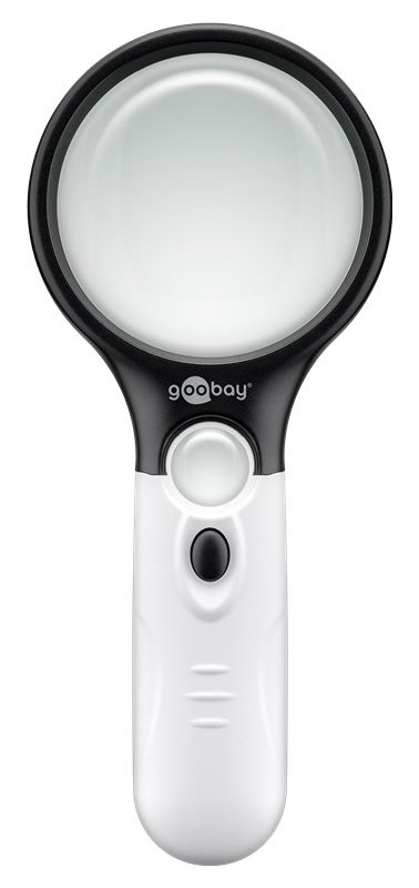 GOOBAY μεγεθυντικός φακός χειρός 41255 με φωτισμό LED, 1.75x & 12.25x