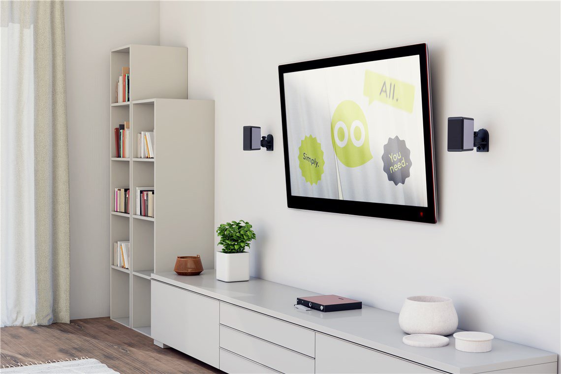 GOOBAY επιτοίχια βάση ηχείων 49394, έως 3.5kg, λευκή - Image 5