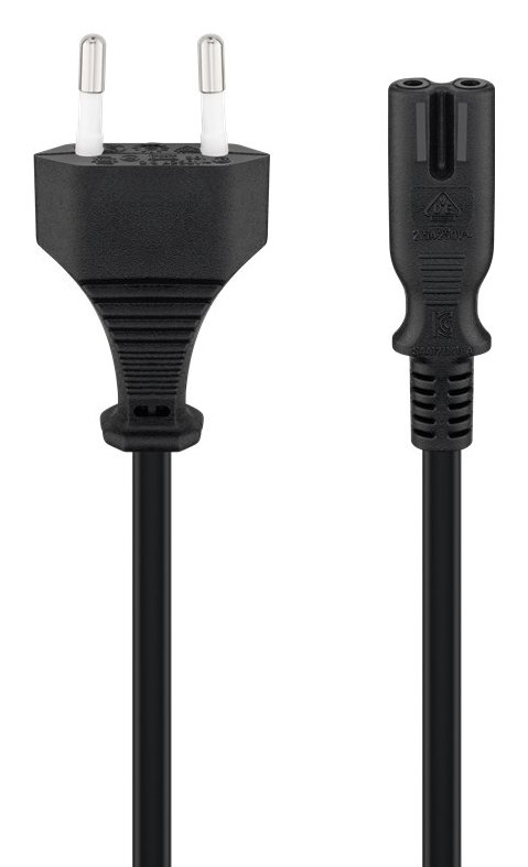 GOOBAY καλώδιο τροφοδοσίας Euro 50084, 2x0.75 mm², 1.5m, μαύρο