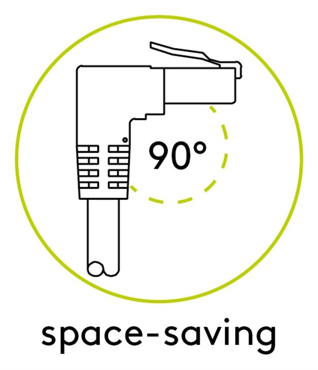 GOOBAY καλώδιο δικτύου 51517, CAT 6 U/UTP, γωνιακό, CCA, 3m, μαύρο - Image 2