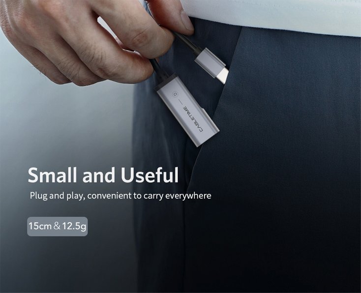 CABLETIME αντάπτορας USB-C σε USB-C & 3.5mm CT-CMACD, γκρι - Image 3