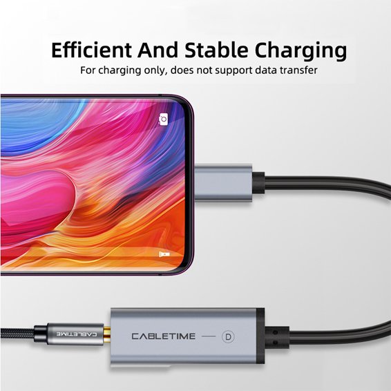 CABLETIME αντάπτορας USB-C σε USB-C & 3.5mm CT-CMACD, γκρι - Image 4