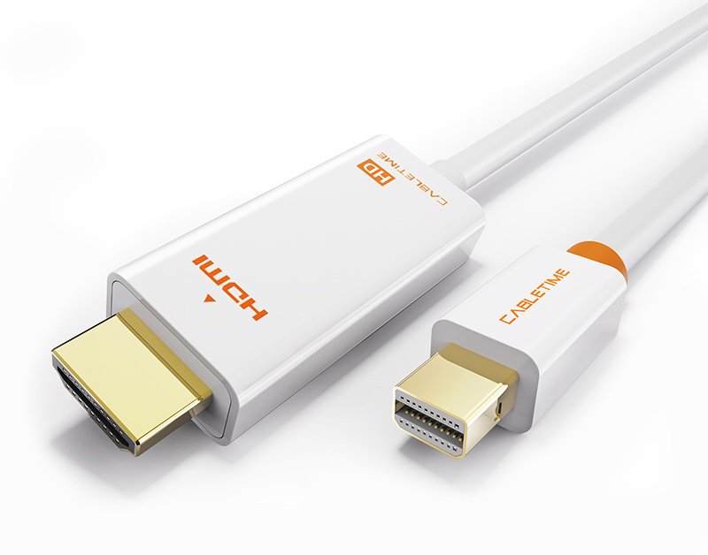 CABLETIME καλώδιο HDMI σε Mini DisplayPort CT-03G, 1080p, 1.8m, λευκό