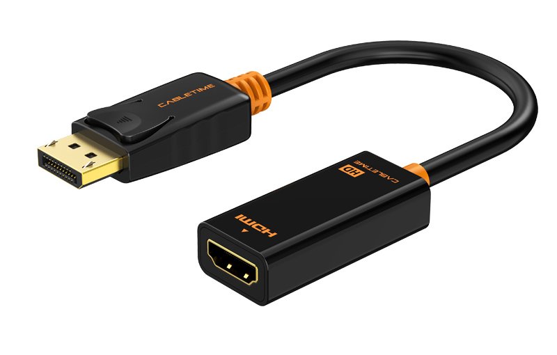 CABLETIME αντάπτορας DisplayPort σε HDMI CT-01G, 1080p, 0.2m, μαύρος
