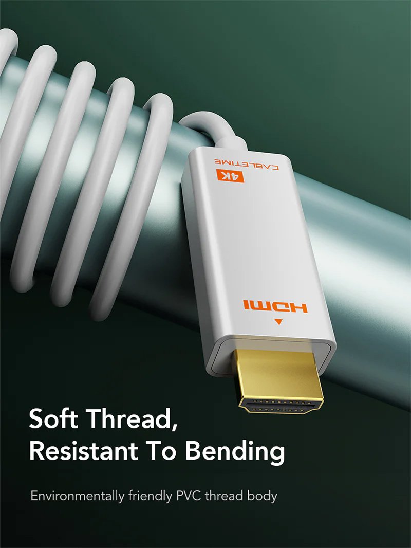 CABLETIME καλώδιο mini DisplayPort σε HDMI CT-AV588-03G4K, 4K/30Hz, 1m, λευκό - Image 6