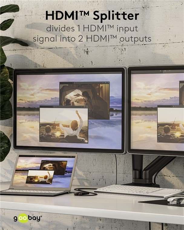 GOOBAY HDMI splitter 58480, 2 σε 1, 4K/30Hz, μαύρο - Image 3