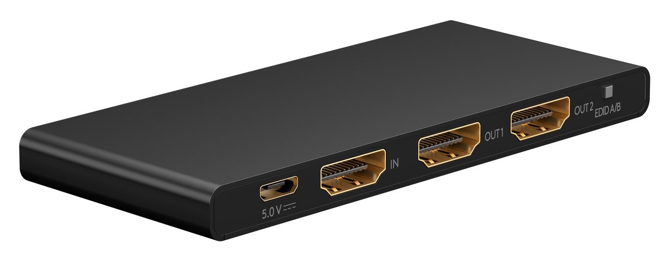 GOOBAY HDMI splitter 58481, 1-in σε 2-out, 4K/60Hz, μαύρο