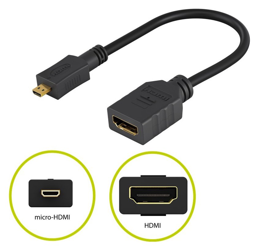 GOOBAY καλώδιο micro HDMI σε HDMI 58683, 4K/60Hz, 0.15m, μαύρο - Image 3