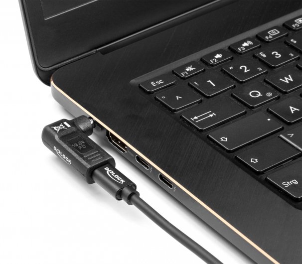 DELOCK αντάπτορας τροφοδοσίας 60012, USB-C σε IBM 7.9x5.5mm, 90°, μαύρος - Image 3