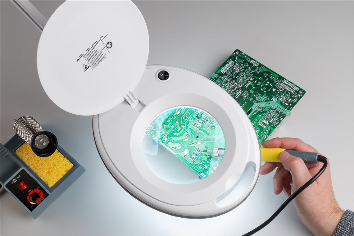 GOOBAY μεγεθυντικός φακός 60361 με σφιγκτήρα, LED, 3 διόπτρες, λευκός - Image 2