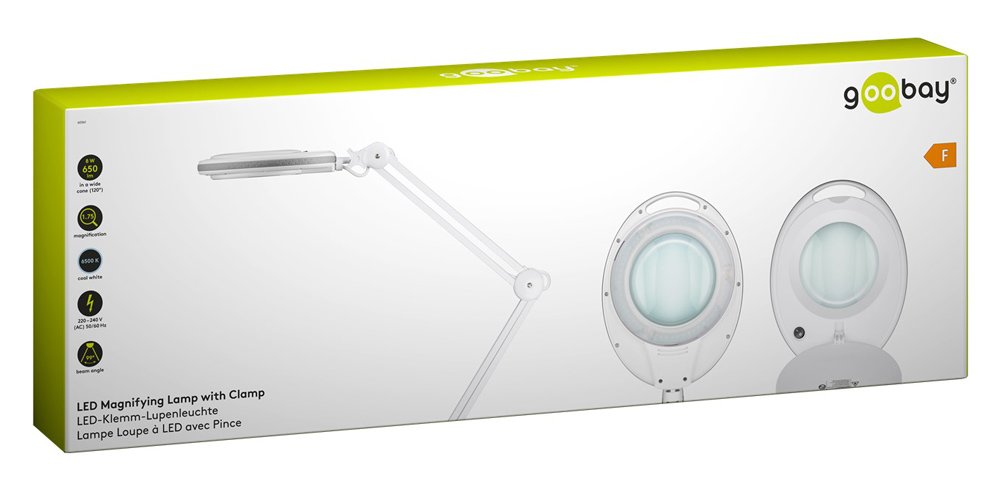 GOOBAY μεγεθυντικός φακός 60361 με σφιγκτήρα, LED, 3 διόπτρες, λευκός - Image 3