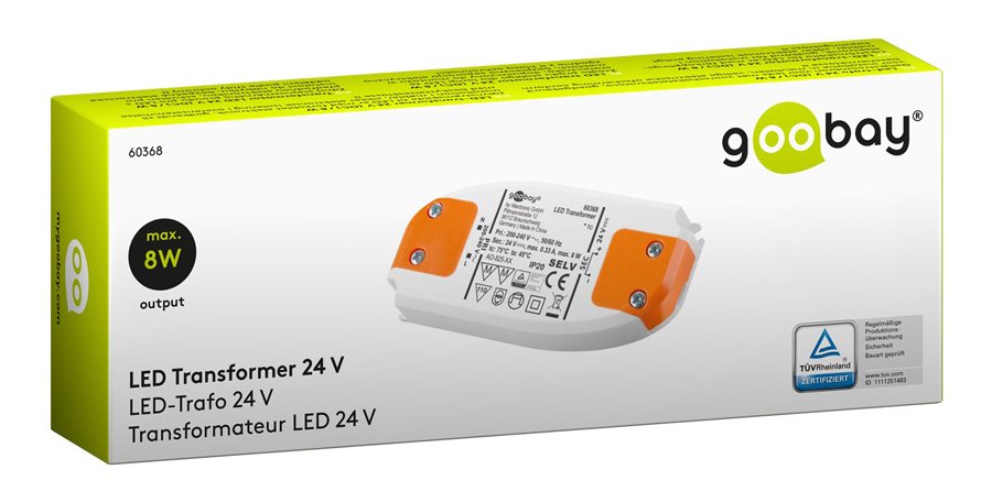 GOOBAY μετασχηματιστής LED 60368, 24V, 8W, IP20 - Image 3
