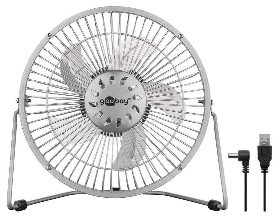 GOOBAY επιτραπέζιος ανεμιστήρας 62062, 8", USB, ασημί