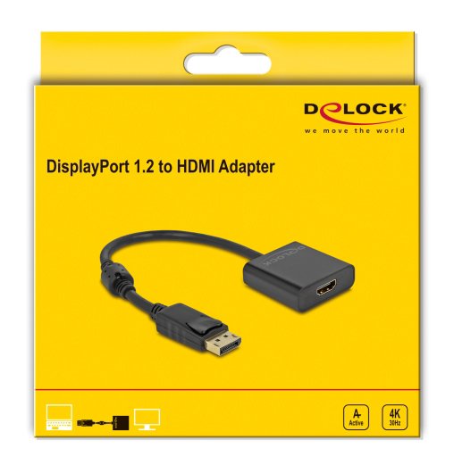 DELOCK αντάπτορας DisplayPort σε HDMI 63585, 4K/30Hz, active, μαύρος - Image 2
