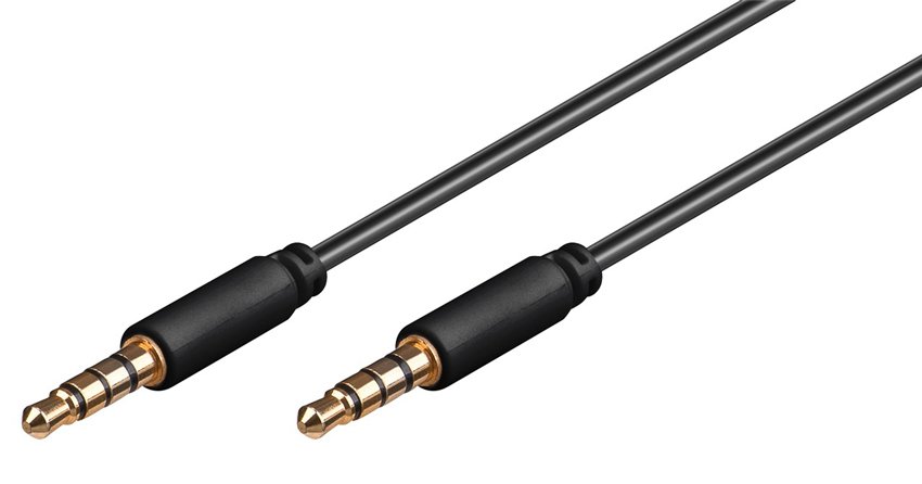 GOOBAY καλώδιο ήχου 3.5mm 63828, 4 pin stereo, copper, 1.5m, μαύρο