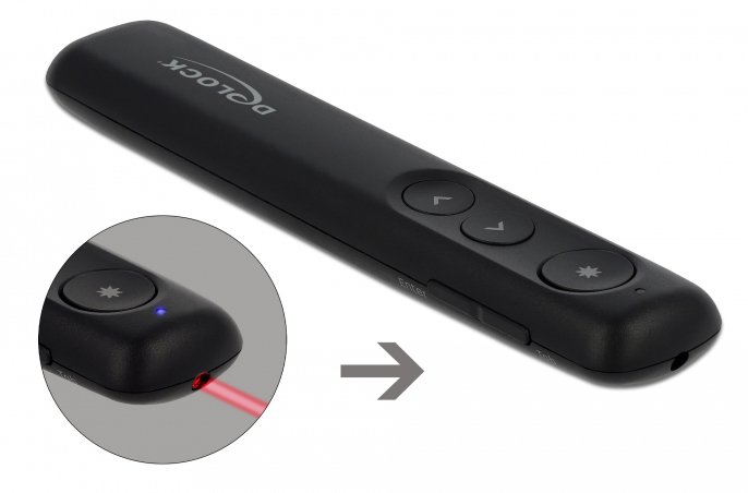 DELOCK Τηλεχειριστήριο παρουσιάσεων 64092 με laser, ασύρματο, έως 30m - Image 2