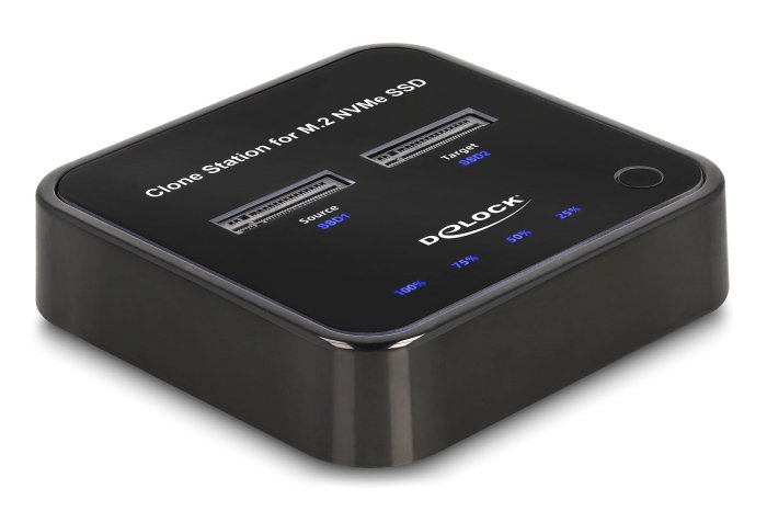 DELOCK docking station για M.2 NVMe SSD 64177, 2 θέσεων, 10Gbps, clone function, μαύρο