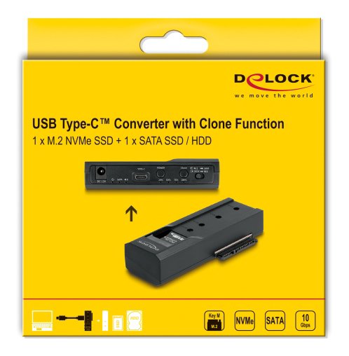 DELOCK docking station για M.2 NVMe/SATA ή 2.5"/3.5" SSD/HDD 64252, 10Gbps, clone function, μαύρο - Image 5