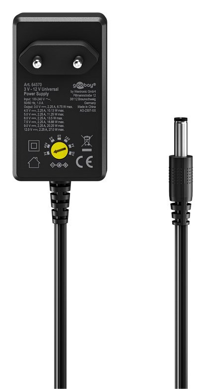 GOOBAY επιτοίχιος φορτιστής 64570, 3V-12V, 27W/2.25A, 12 tips - Image 3