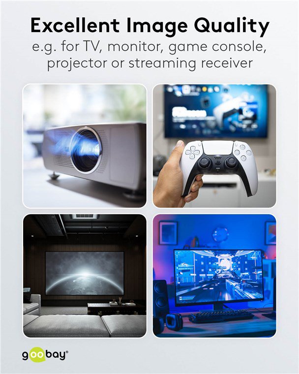 GOOBAY καλώδιο HDMI 2.1 65558 με Ethernet, 8K/60Hz, 48 Gbps, 10m, μαύρο - Image 8