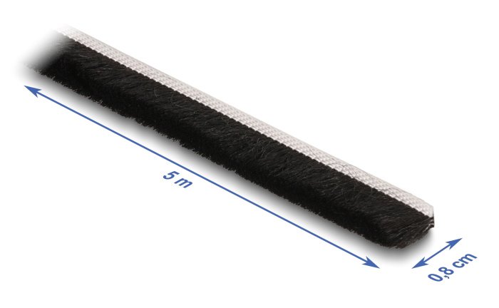 DELOCK αυτοκόλλητη μονωτική ταινία 66893 για παράθυρα, 8mm, 5m, μαύρη - Image 3