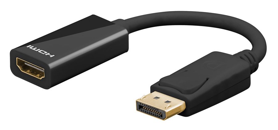 GOOBAY καλώδιο DisplayPort σε HDMI 67881, 4K/30Hz, 0.1m, μαύρο