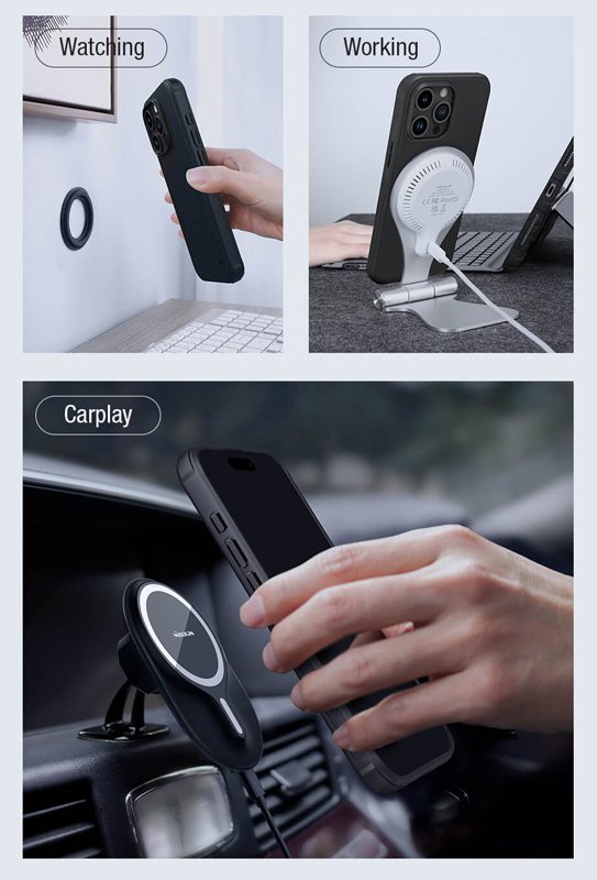 NILLKIN θήκη Super Frosted Shield Pro Magnetic, iPhone 15 Pro Max, μπλε - Image 2