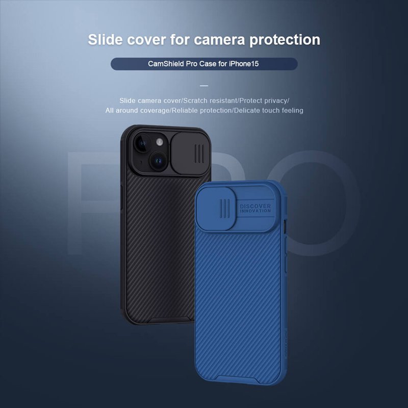 NILLKIN θήκη CamShield Pro για iPhone 15, μπλε - Image 2