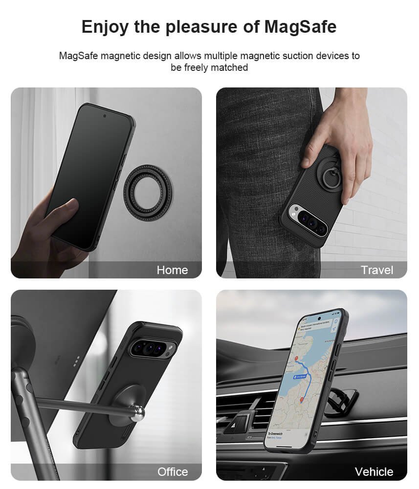 NILLKIN θήκη Super Frosted Shield Pro Magnetic για Google Pixel 9 Pro XL, μαύρη - Image 2