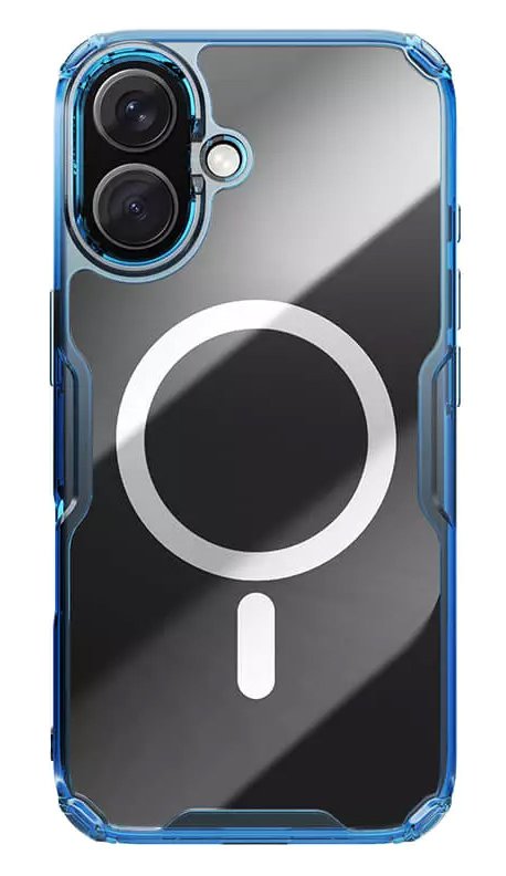 NILLKIN θήκη Nature TPU Pro Magnetic για iPhone 16, διάφανη-μπλε