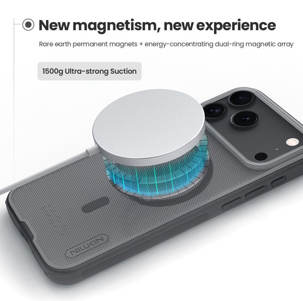 NILLKIN θήκη Super Frosted Shield Pro Magnetic για Apple iPhone 17 Pro, διάφανη/μαύρη - Image 2