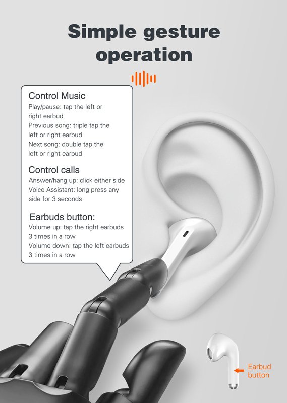 LDNIO earphones με θήκη φόρτισης T03, True Wireless, HiFi, Φ13mm, μαύρα - Image 6