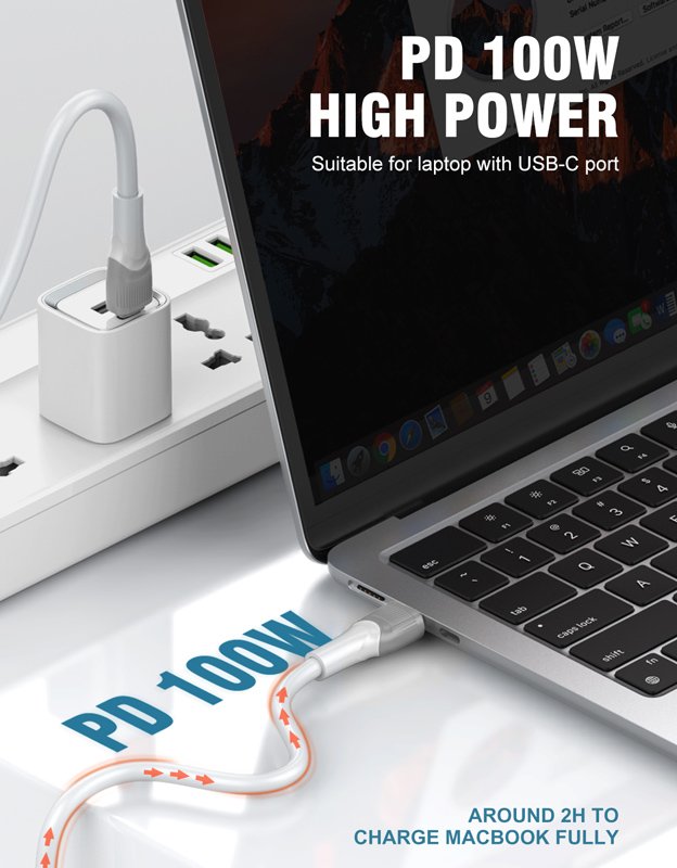 LDNIO καλώδιο USB-C σε USB-C LC601C, 100W PD, 1m, γκρι - Image 2