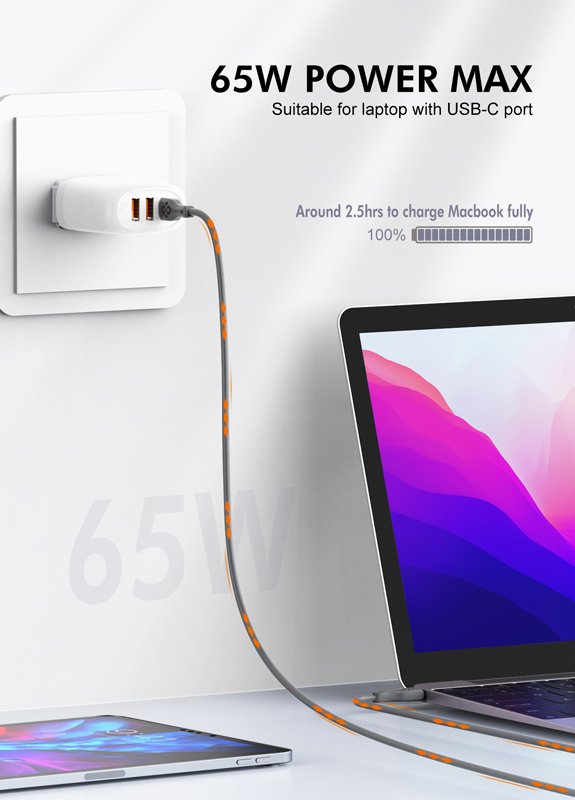 LDNIO καλώδιο USB-C σε USB-C LC811C, 65W PD, 1m, γκρι - Image 2