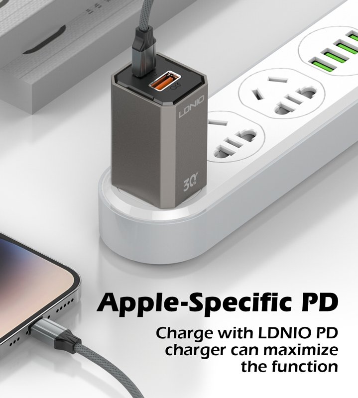 LDNIO καλώδιο Lightning σε USB-C LC442I, 30W PD, 2m, γκρι - Image 2