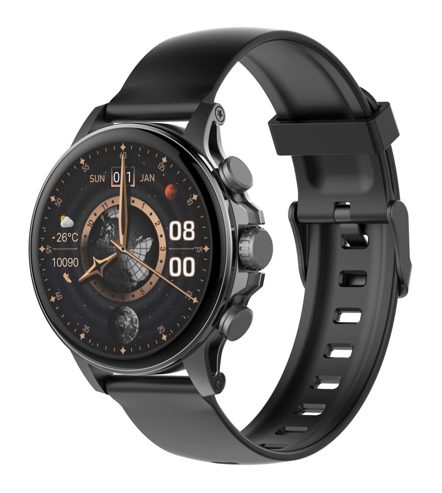 LDNIO smartwatch SW01, heart rate, 1.58" AMOLED, lP68, μαύρο