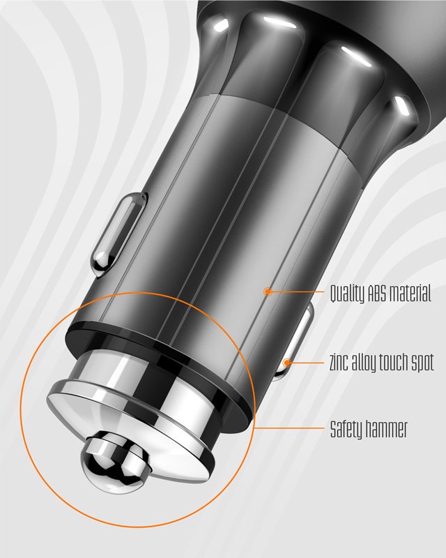 LDNIO φορτιστής αυτοκινήτου C503Q με καλώδιο, 2x USB, 36W, QC, γκρι - Image 4